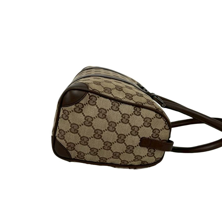 GUCCI 　ボストンバッグ GUCCI（グッチ） 極 美品 GG 柄 ロゴ 金具 キャンバス レザー 本革
