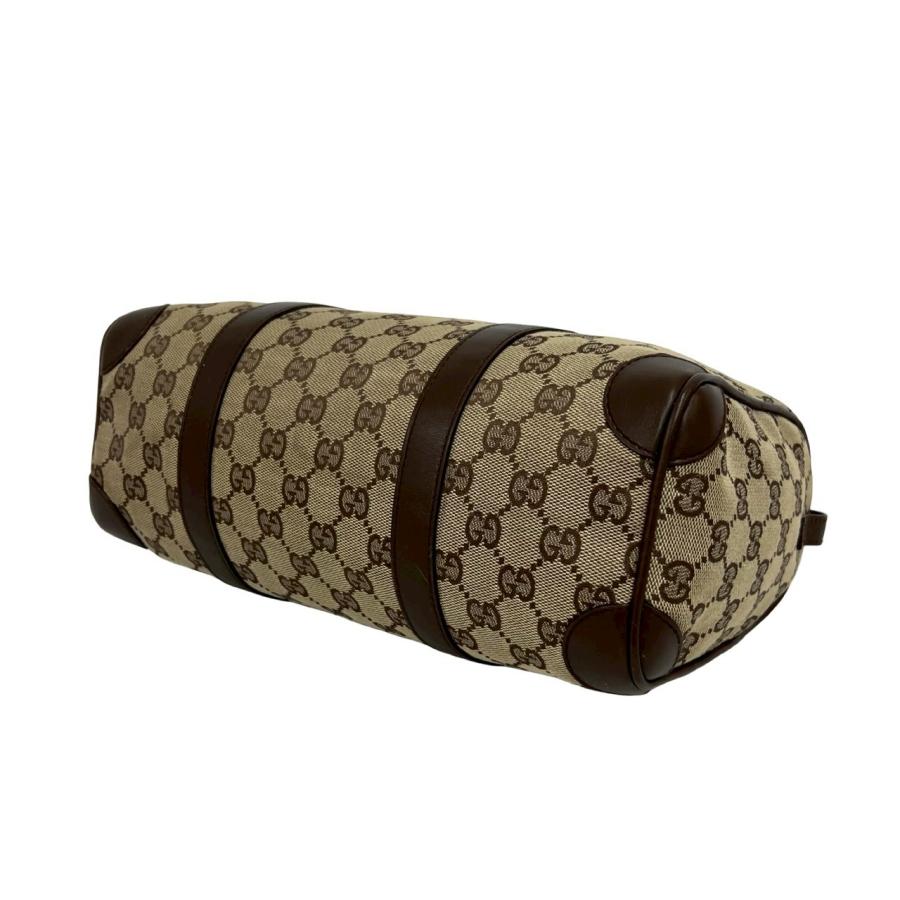 ✨美品✨GUCCI GG ボストンバッグ ハンド ブラウン ロゴ 金具 レザー GUCCI（グッチ） 極 美品 GG 柄 ロゴ 金具 キャンバス レザー 本革
