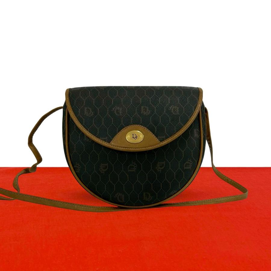 極 美品 Christian Dior ディオール ヴィンテージ ハニカム柄 レザー