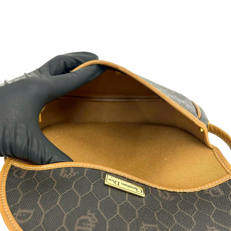 極 美品 Christian Dior ディオール ヴィンテージ ハニカム柄 レザー