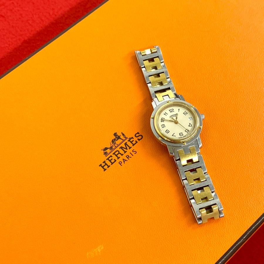 HERMES アナログ腕時計 ゴールド/シルバー 稼働品！エルメスクリッパー シルバー/ゴールド HERMES プロフィール