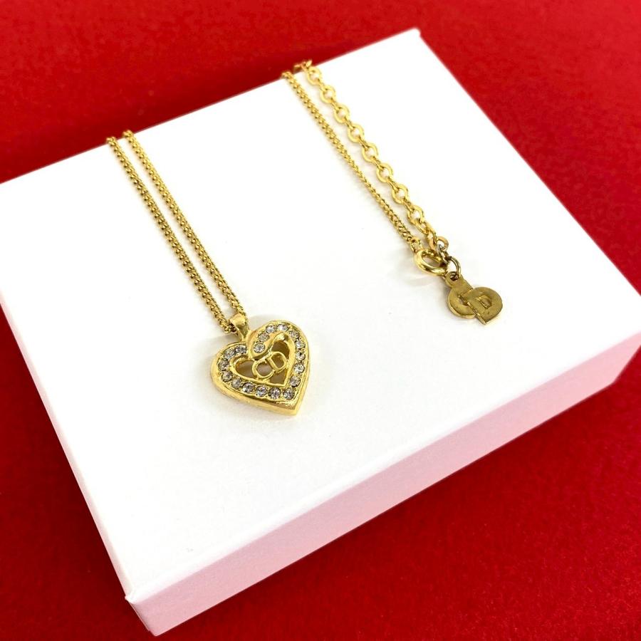 【美品・希少】Christian Dior ネックレス ハート CDゴールド 極 美品 Christian Dior ディオール ヴィンテージ CD ロゴ ハート