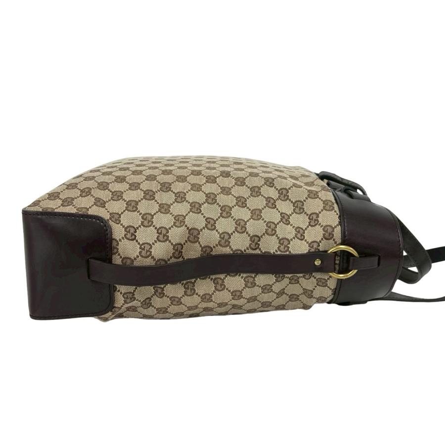 GUCCI（グッチ） 極 美品 ロゴ 金具 GG 柄 キャンバス レザー 本革