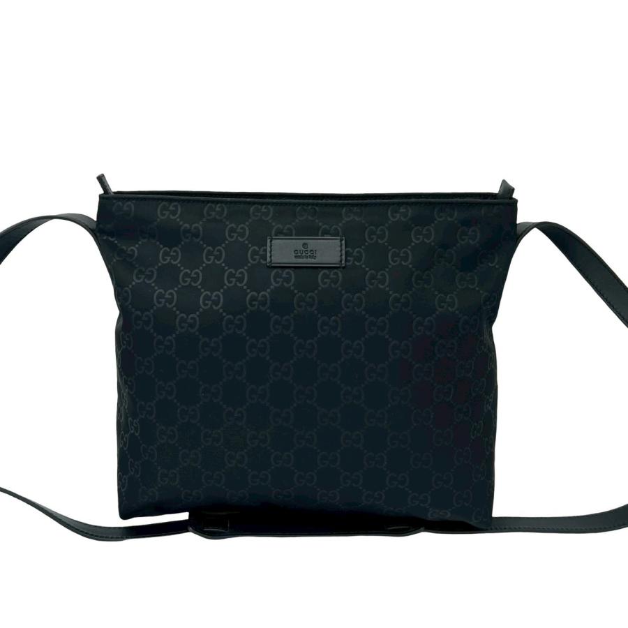美品 GUCCI グッチ ショルダーバッグ サコッシュ GG ポシェット GUCCI（グッチ） ほぼ未使用 袋付 GGナイロン ロゴ レザー 本革