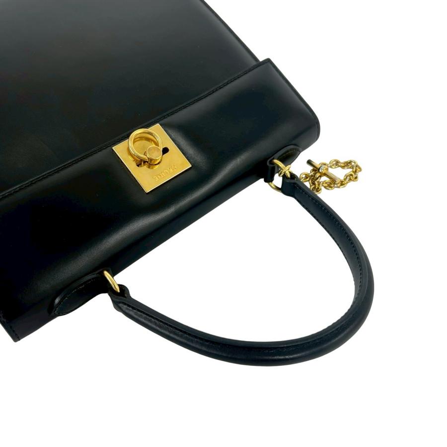 CELINE（セリーヌ） 極 美品 ヴィンテージ ロゴ リング 金具 カーフ