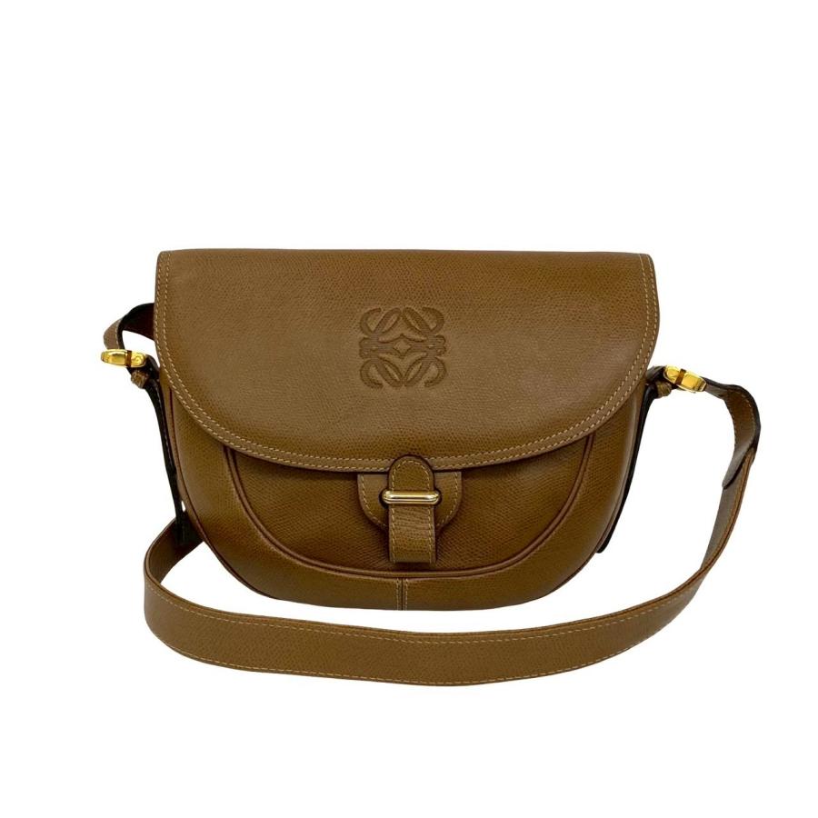 LOEWE（ロエベ） 極 美品 ヴィンテージ アナグラム ロゴ レザー 本革