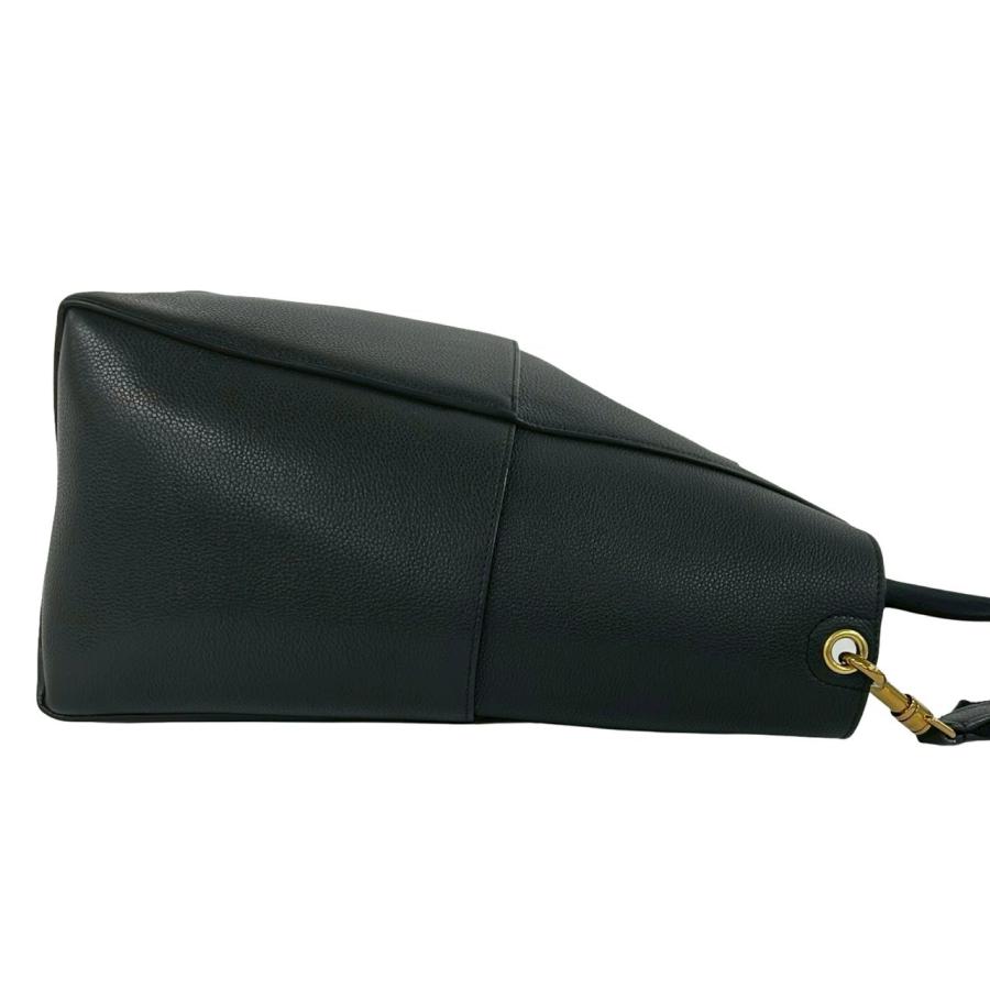 CELINE（セリーヌ） 極 美品 サングルバケット ロゴ レザー 本革 セミ