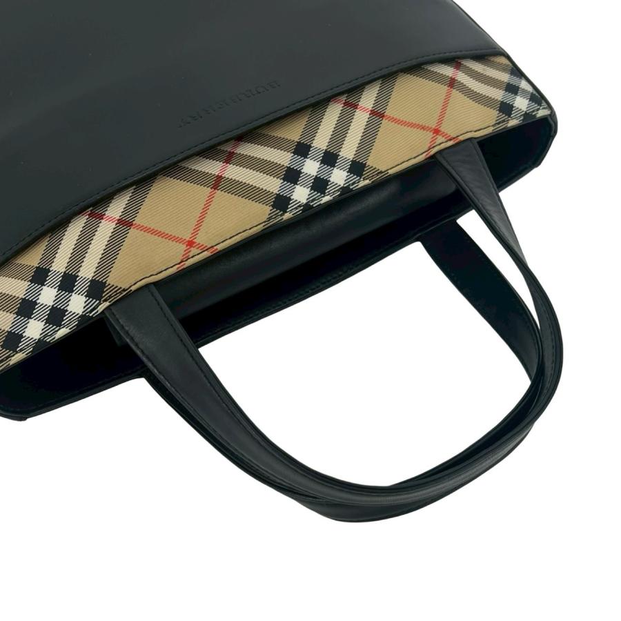 BURBERRY（バーバリー） 極 美品 ロゴ ノバチェック 柄 レザー 本革