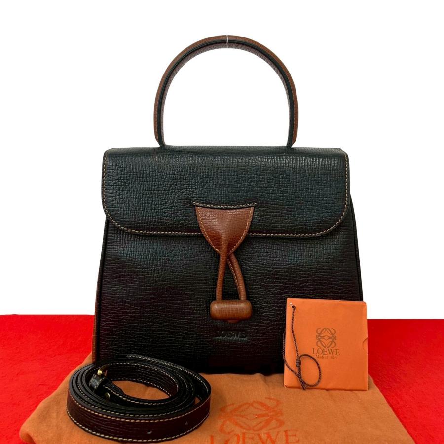 LOEWE（ロエベ） 極 美品 袋付き ヴィンテージ ロゴ 型押し レザー 本 