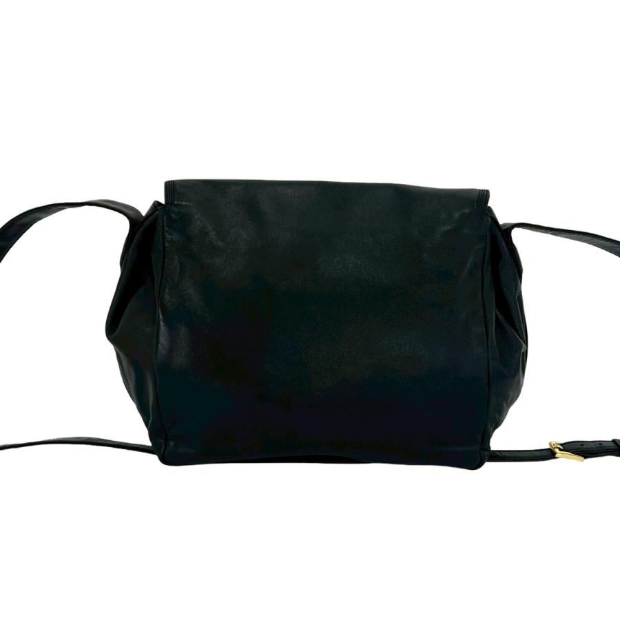 美品✨ LOEWE ワンショルダーバッグ アナグラム ブラック レザー LOEWE（ロエベ） 極 美品 アナグラム ロゴ レザー 本革 巾着