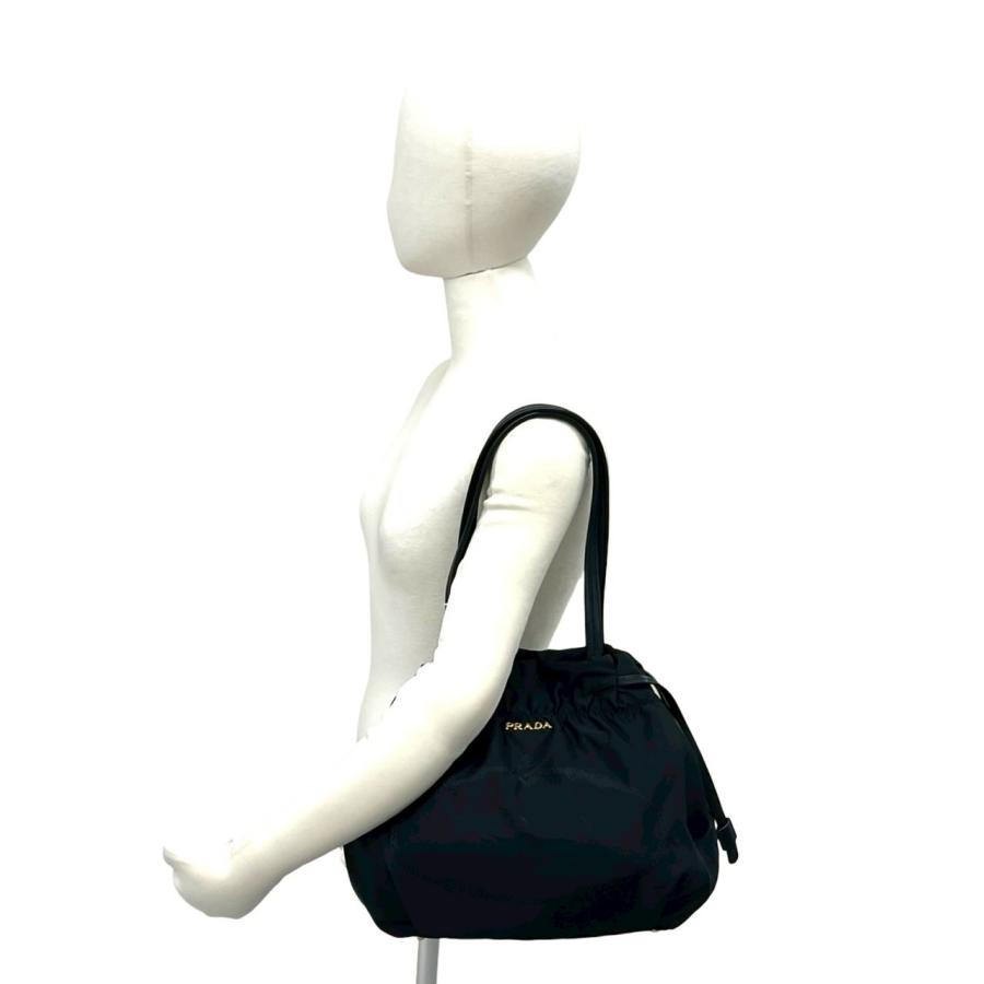 PRADA（プラダ） ほぼ未使用 希少品 ロゴ 金具 ナイロン レザー 本革