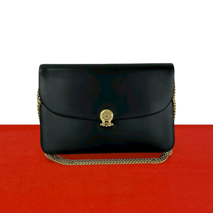 極 美品 Christian Dior ディオール ヴィンテージ ロゴ 金具 レザー 本