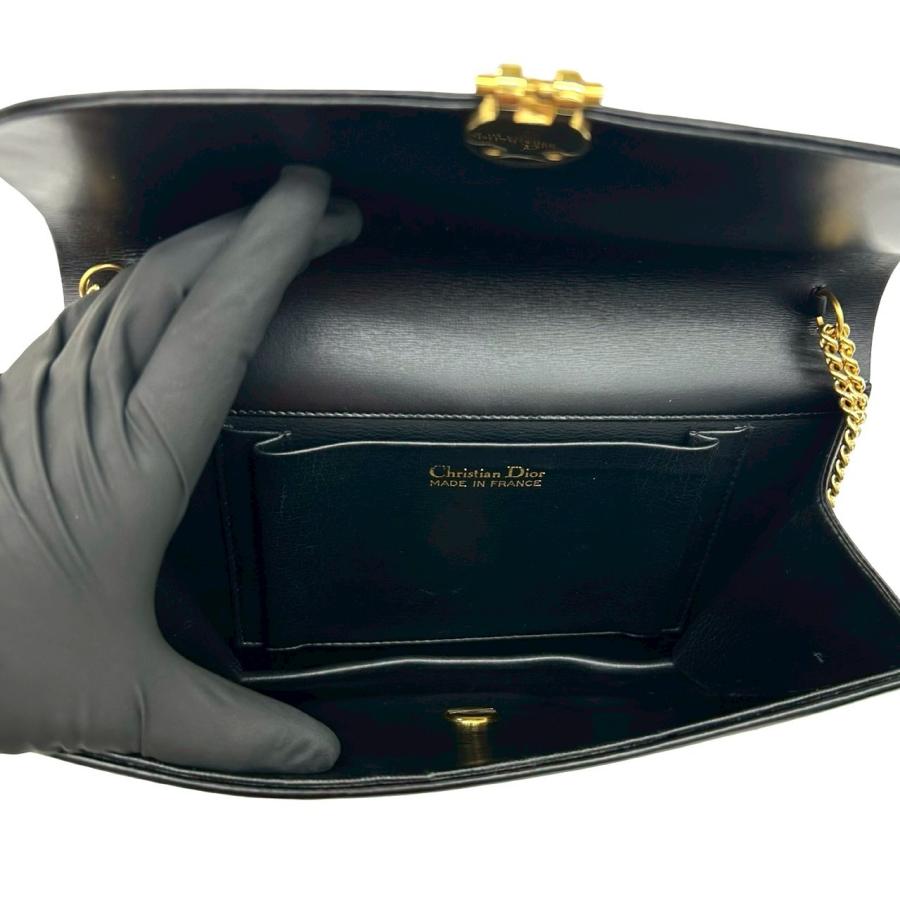 極 美品 Christian Dior ディオール ヴィンテージ ロゴ 金具 レザー 本