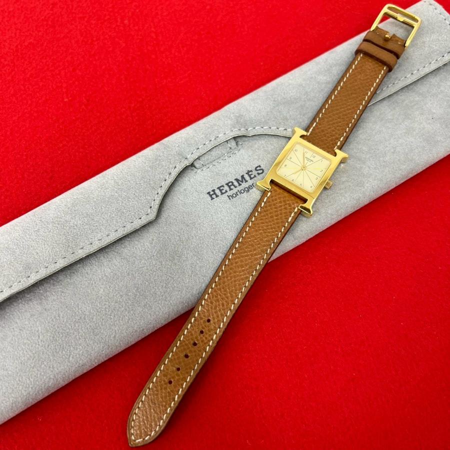 HERMES（エルメス） 稼働品 極 美品 Hウォッチ GP ヴォーエプソン 