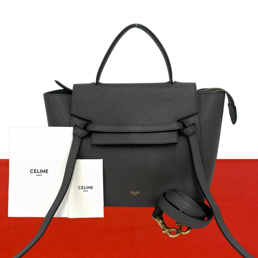 CELINE（セリーヌ） 極 美品 ベルトバッグ マイクロ レザー 本革 2way 