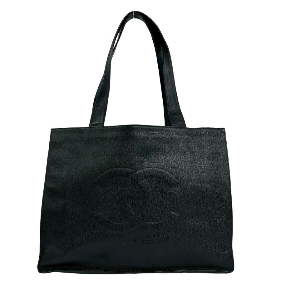 美品☆シャネル カンボン トートバッグ ラージ デカココ ブラック CHANEL（シャネル） 極 美品 カード シール有 4番台 デカココ キャビア