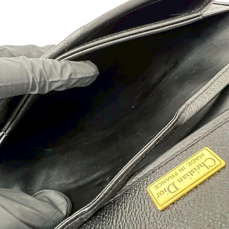 極 美品 Christian Dior ディオール ヴィンテージ CD ロゴ 金具 レザー