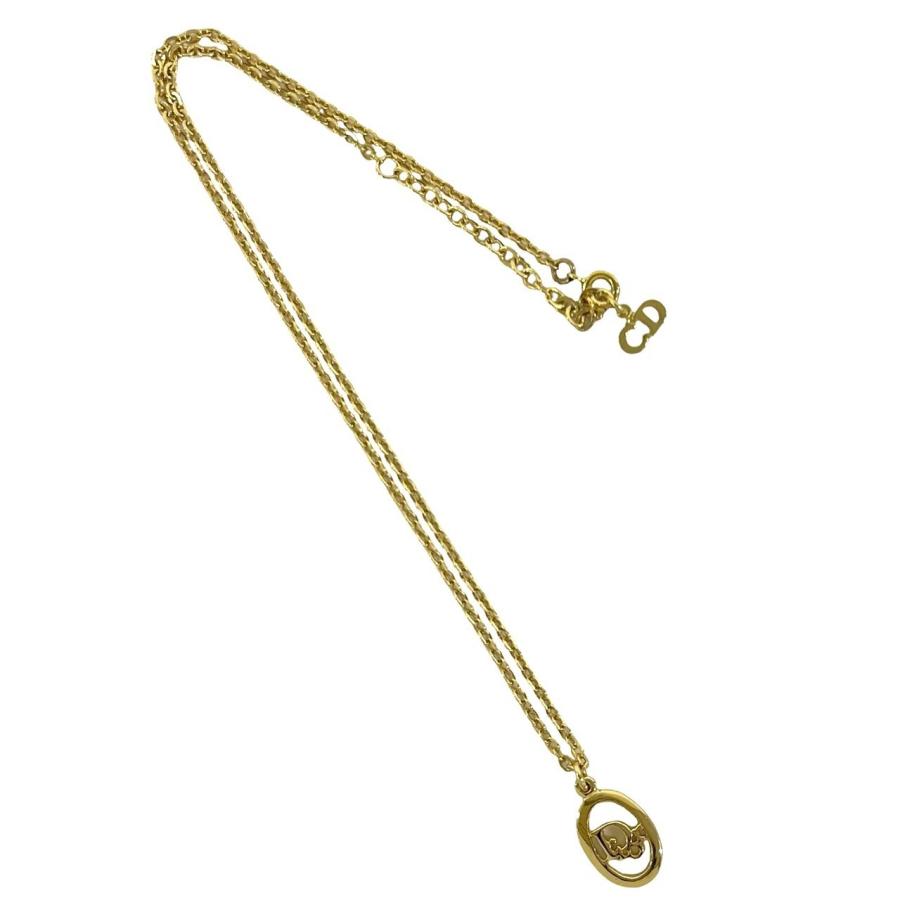 極美品 Christian Dior ロゴ ネックレス ゴールドカラー 極 美品 