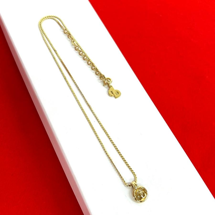 極 美品 Christian Dior クリスチャンディオール ロゴ GP ネックレス