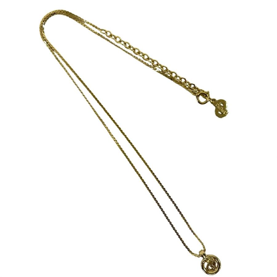 極 美品 Christian Dior クリスチャンディオール ロゴ GP ネックレス