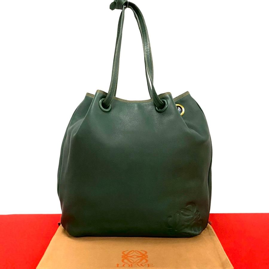LOEWE 極 美品 ロエベ ヴィンテージ アナグラム ロゴ レザー 本