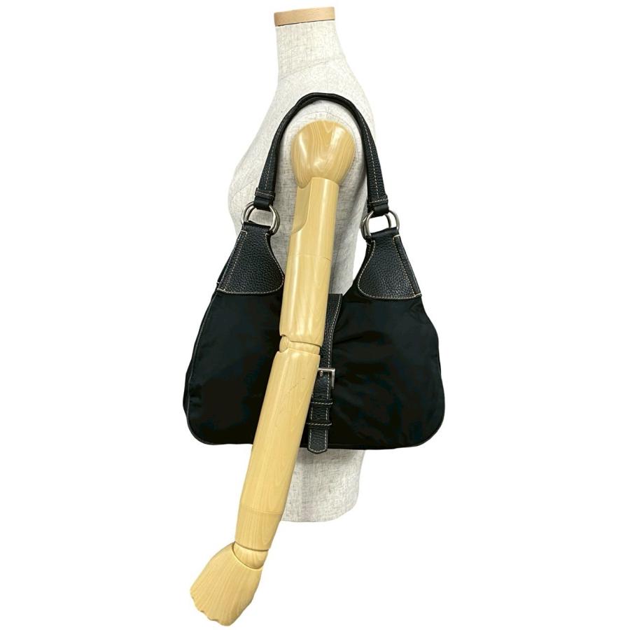 PRADA 極 美品 プラダ 三角ロゴ プレート 金具 レザー ナイロン PRADA 極 美品 プラダ 三角ロゴ プレート 金具 レザー ナイロン