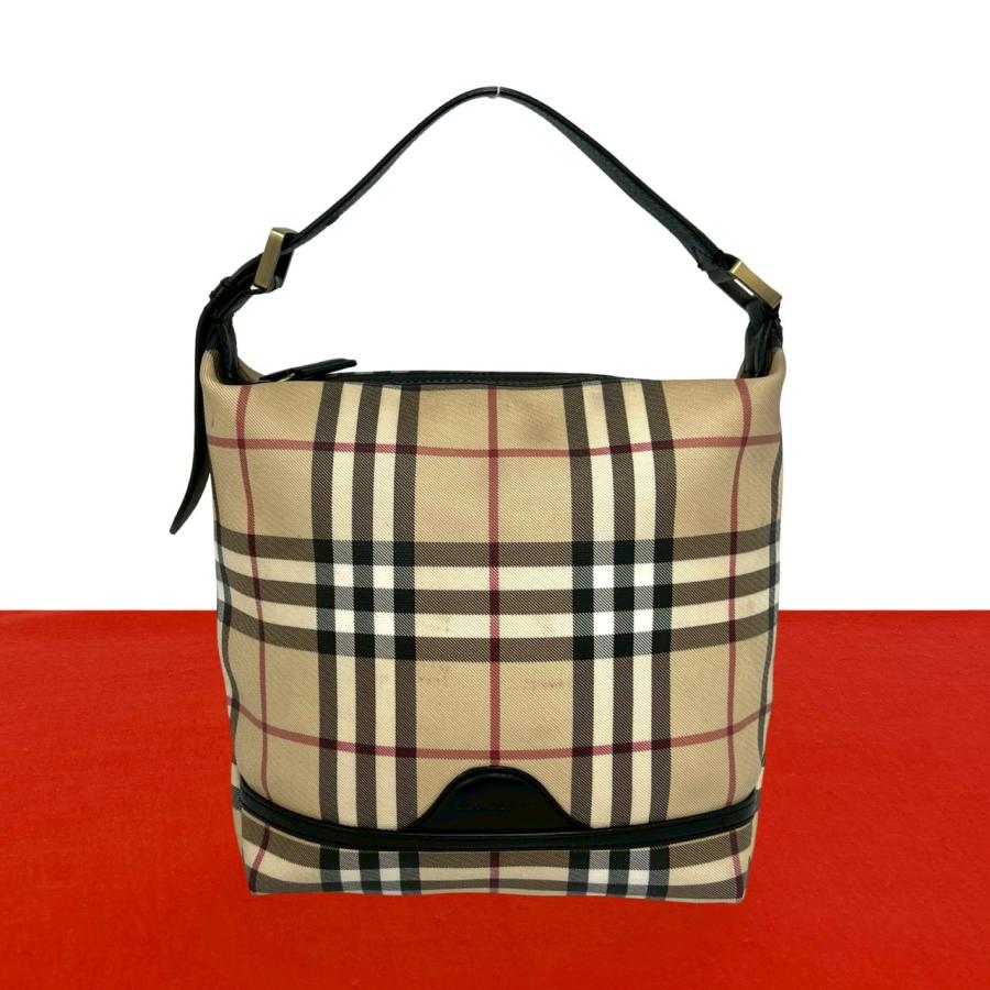 Burberry バーバリー ノバチェック トートバッグ 極美品 BURBERRY（バーバリー） 極 美品 希少品 ノバチェック ロゴ 金具