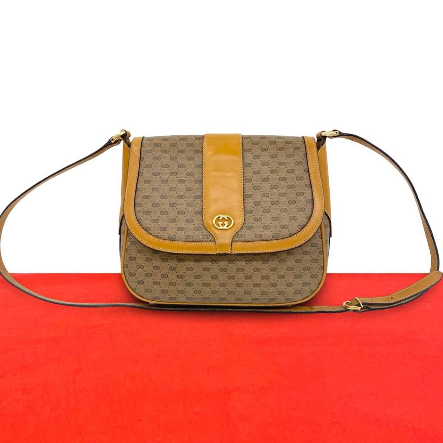 GUCCI（グッチ） 極 美品 オールドグッチ マイクロGG ロゴ 金具 レザー 