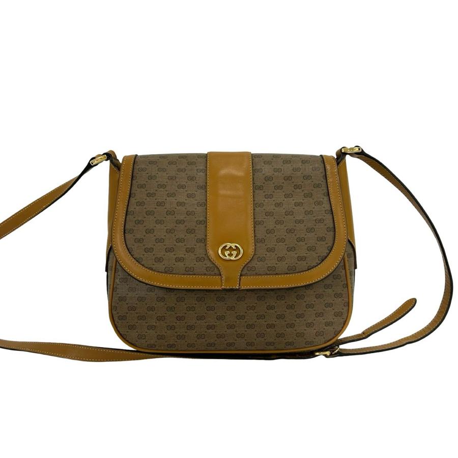 GUCCI（グッチ） 極 美品 オールドグッチ マイクロGG ロゴ 金具 レザー 