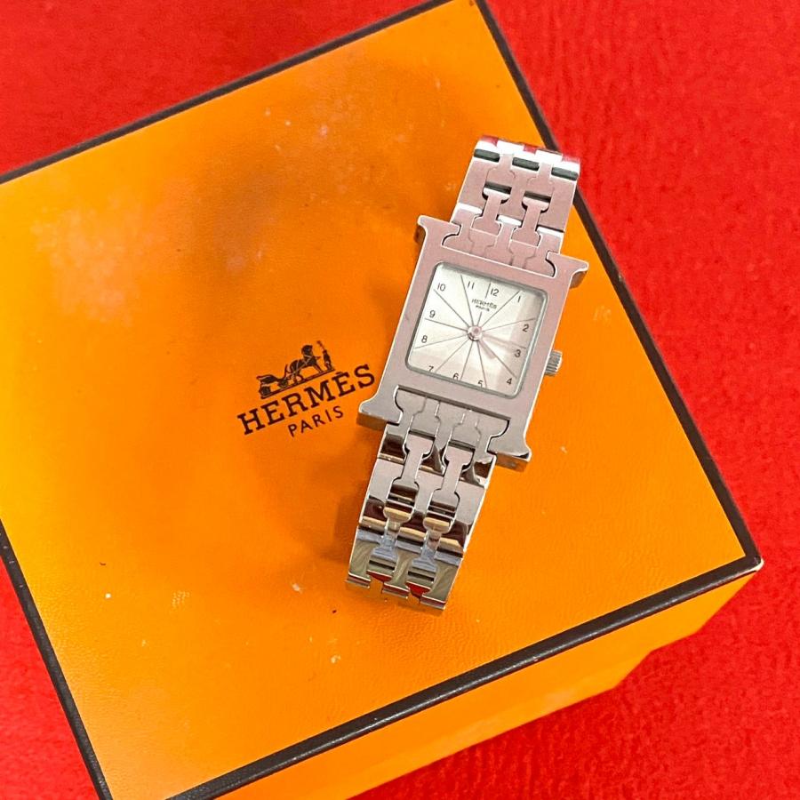 HERMES エルメス Hウォッチ 腕時計 稼働品