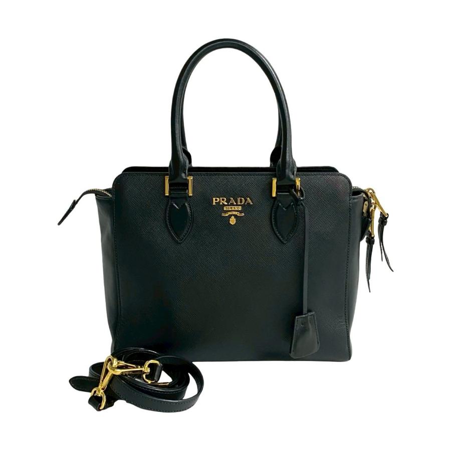 PRADA（プラダ） 極 美品 ロゴ 金具 サフィアーノ レザー 本革 2way