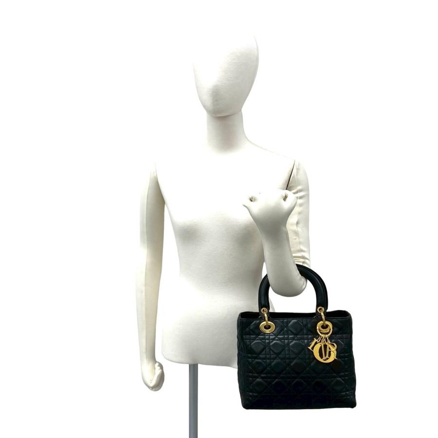 極 美品 袋付 Christian Dior ディオール レディディオール カナージュ