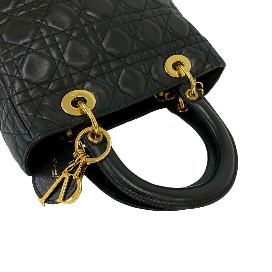 極 美品 袋付 Christian Dior ディオール レディディオール カナージュ