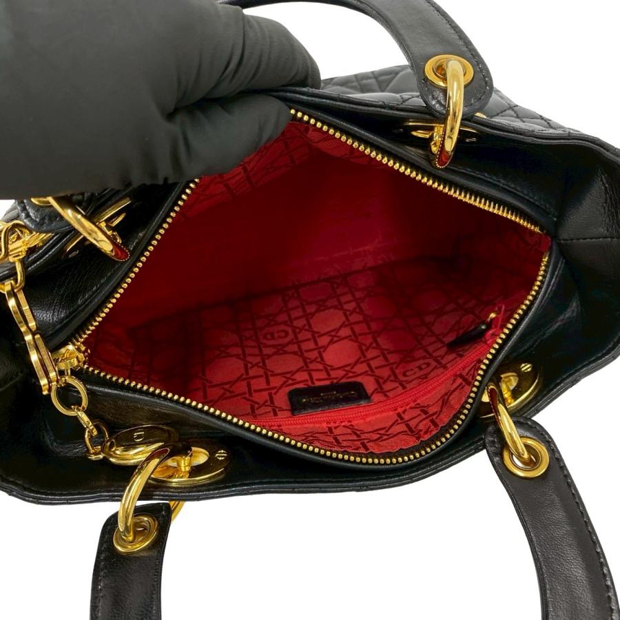 【美品】Dior レディディオール カナージュ ハンドバッグ 袋付き 極 美品 袋付 Christian Dior ディオール レディディオール カナージュ