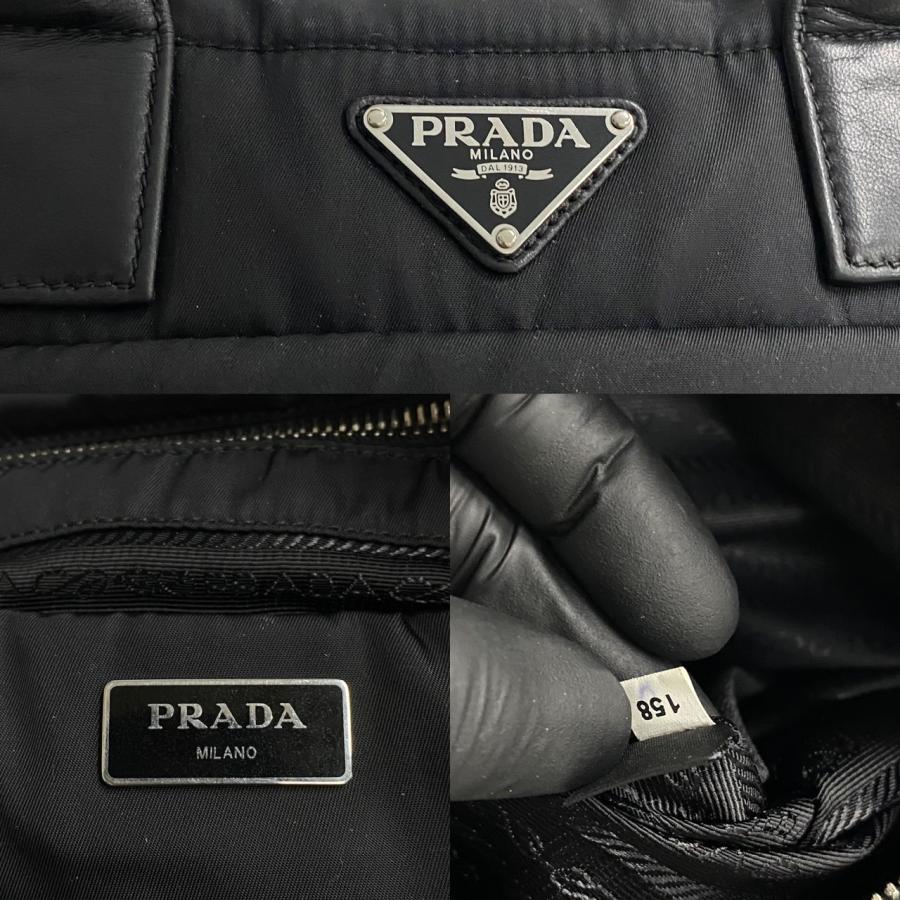 PRADA 極 美品 希少品 プラダ 三角ロゴ 金具 レザー ナイロン PRADA 極 美品 希少品 プラダ 三角ロゴ 金具 レザー ナイロン