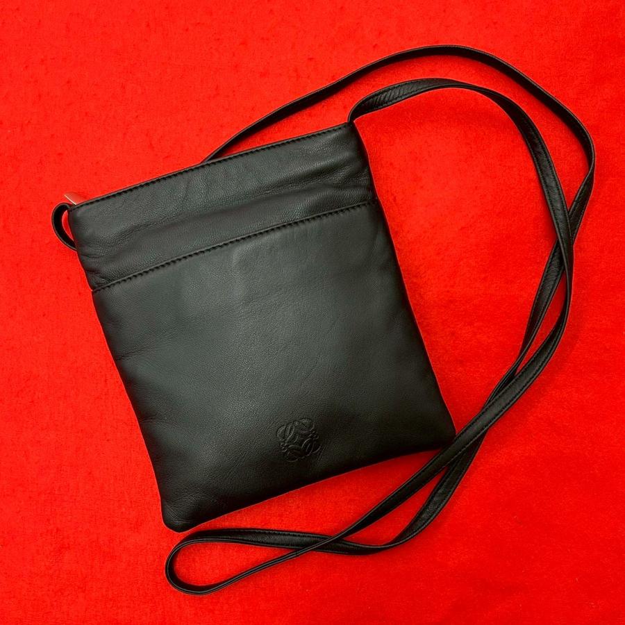 LOEWE（ロエベ） 極 美品 ヴィンテージ アナグラム ロゴ ナッパ レザー