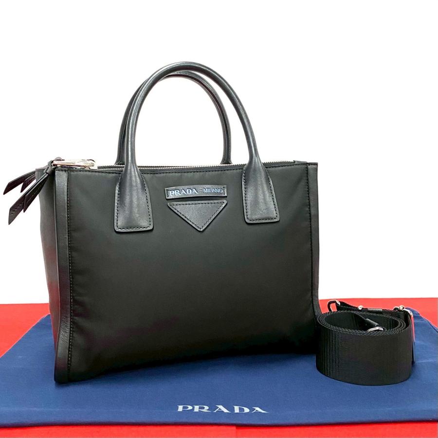PRADA 極 美品 プラダ コンセプト 2way バッグ ナイロン レザー PRADA 極 美品 プラダ コンセプト 2way バッグ ナイロン レザー
