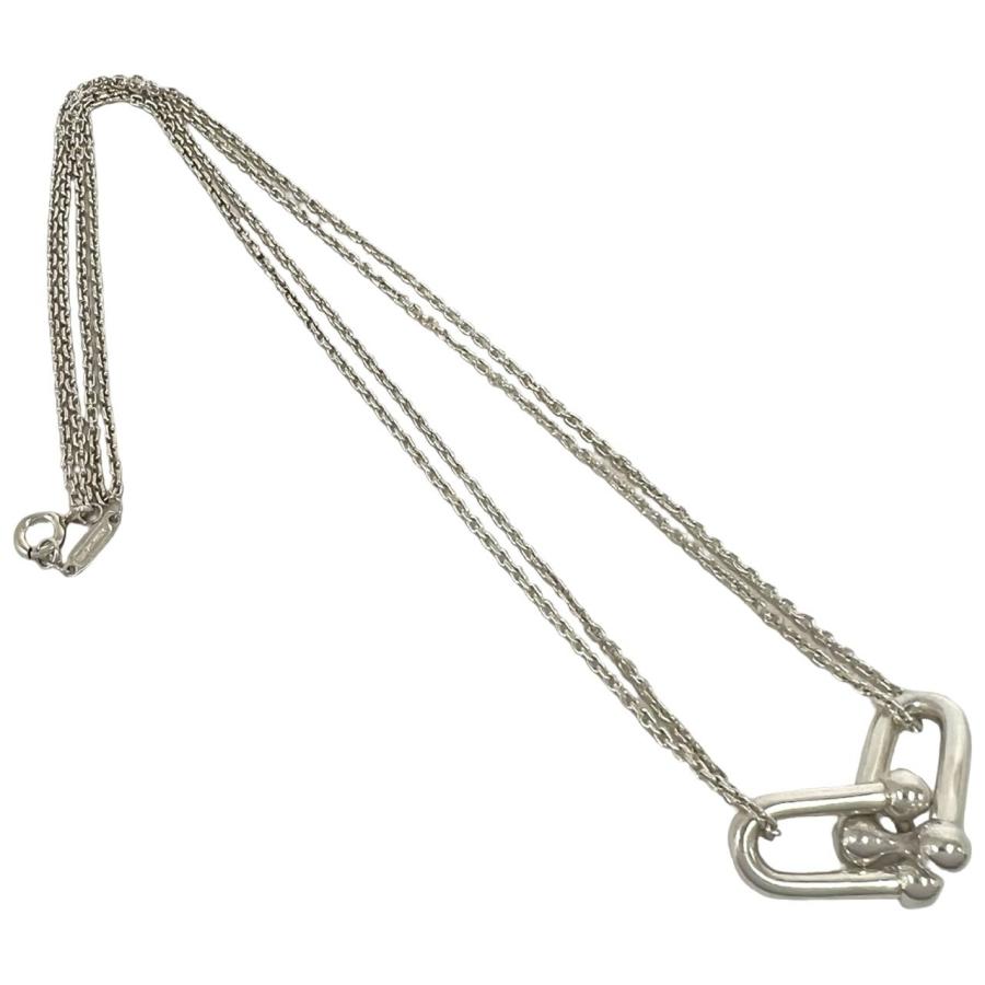 【美品】Tiffany & Co. X ネックレス シルバー　箱　専用ポーチ付き TIFFANY&Co.（ティファニー） 極 美品 箱付き ハードウェア ダブル
