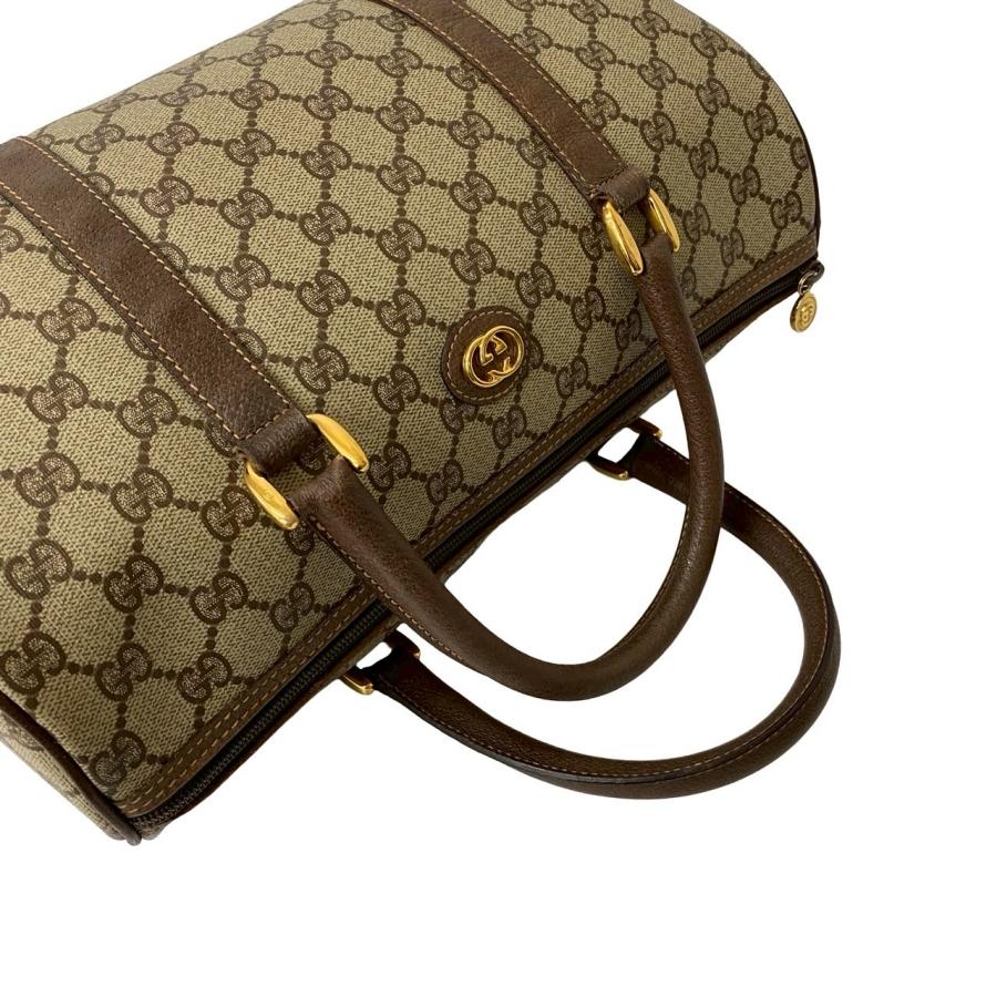 【極美品】オールドグッチ 総柄 ロゴ金具 ボストンバッグ ロゴ型押し ブラック GUCCI 極 美品 グッチ オールドグッチ ヴィンテージ GG ロゴ