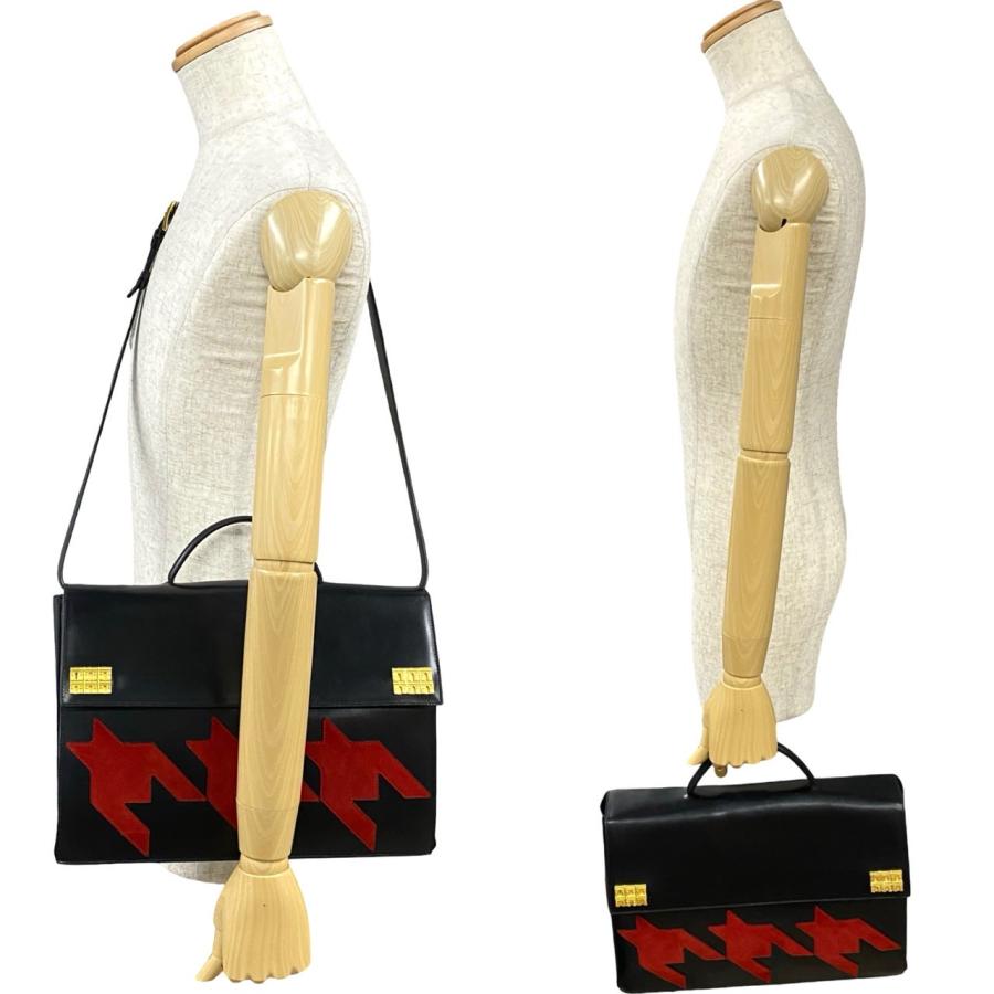 CELINE（セリーヌ） ほぼ未使用 凱旋門 モチーフ 金具 千鳥格子 カーフ 