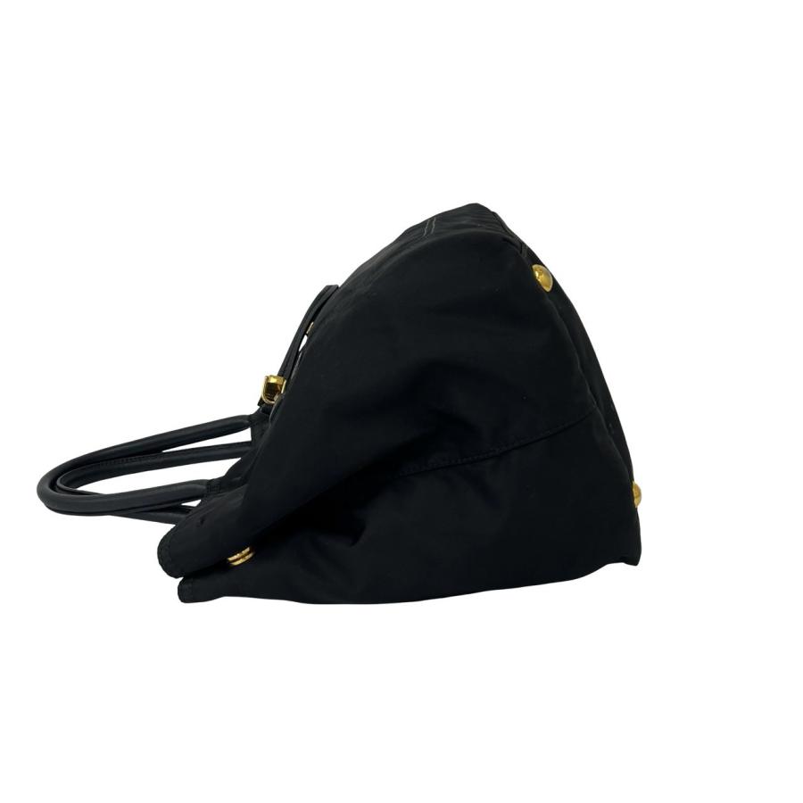 ✨️極美品✨PRADA ミニトートバッグハンドバック 三角プレート ナイロン 黒 PRADA（プラダ） 極 美品 三角ロゴ 金具 ナイロン レザー 本革 2way