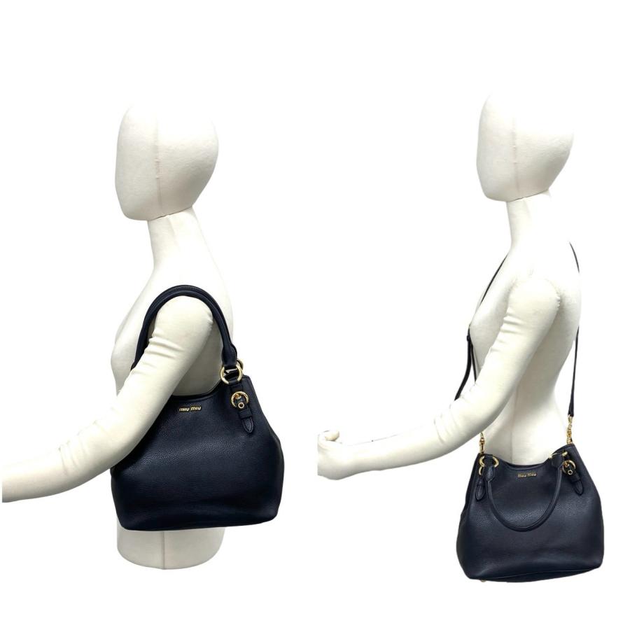 最終値下げ　miu miu ハンドバック　y2k miu miu（ミュウミュウ） 極 美品 保存袋付き ロゴ 金具 レザー 本革