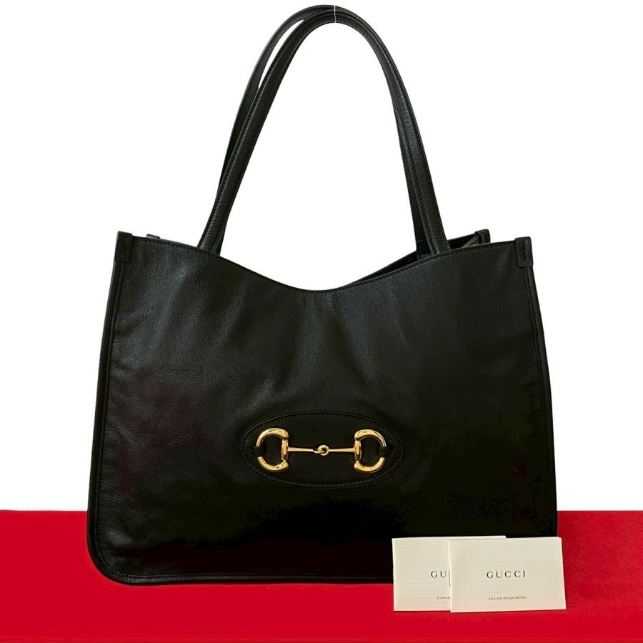GUCCI 極 美品 グッチ ホースビット1955 レザー 本革 トートバッグ 