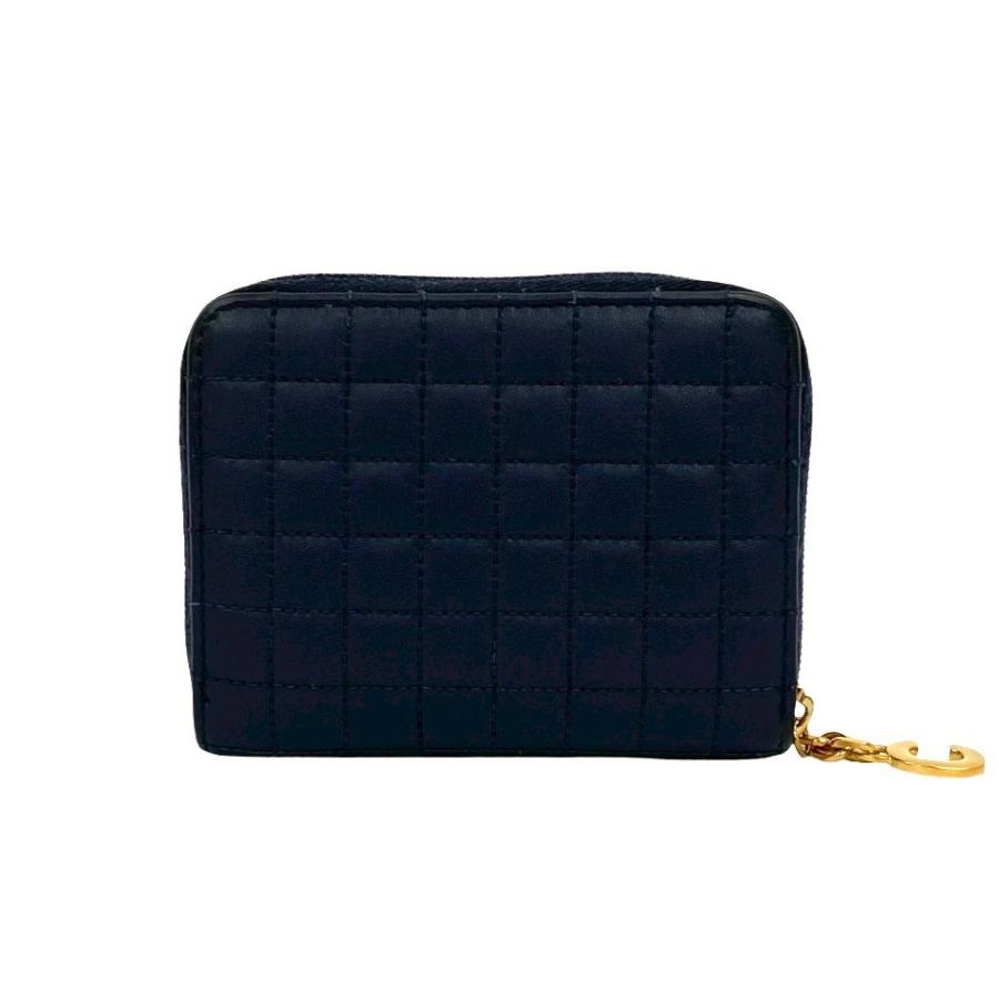 CELINE セリーヌ キルティング コンパクトウォレット ブラック チャーム CELINE（セリーヌ） ほぼ未使用 Cチャーム コンパクト ウォレット