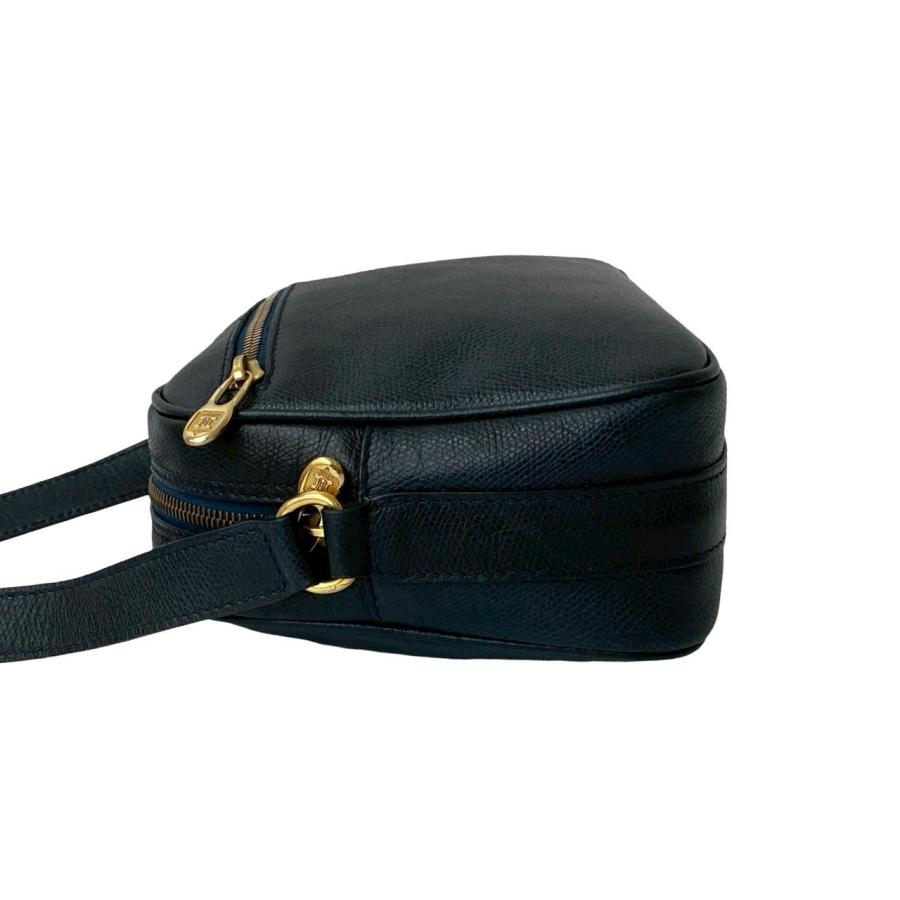 CELINE 極 美品 セリーヌ ヴィンテージ トリオンフ ロゴ 金具 レザー 
