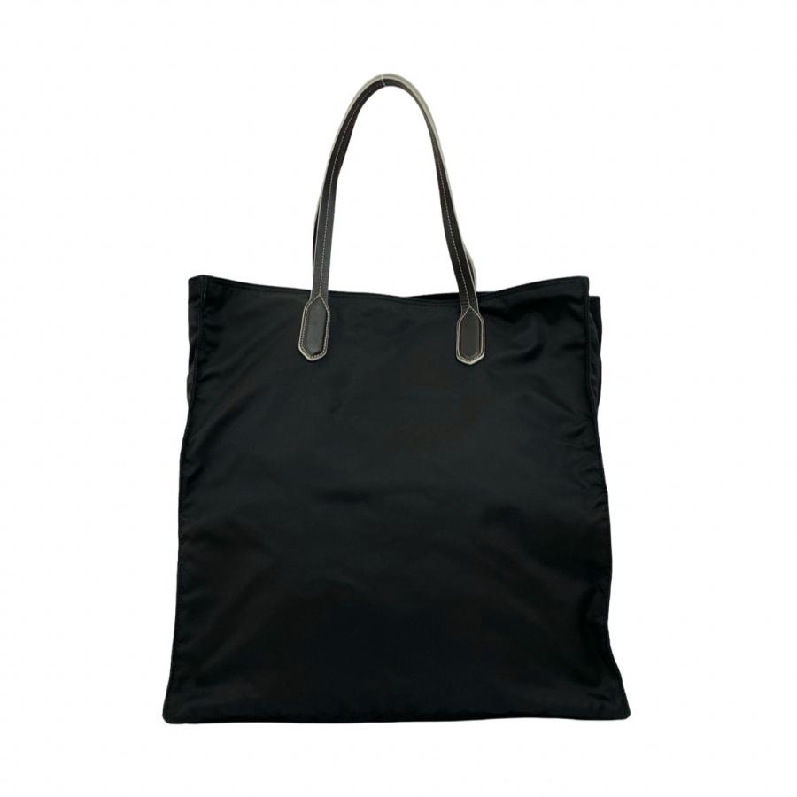 プラダ　トートバッグ　サフィアーノレザー　肩掛け　三角ロゴ　ナイロン　ブラック PRADA ほぼ未使用 プラダ 三角ロゴ 金具 ナイロン サフィアーノ