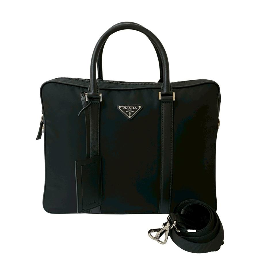 PRADA ほぼ未使用 プラダ 三角ロゴ 金具 ナイロン サフィアーノ