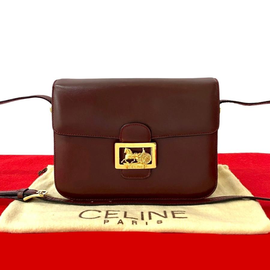 CELINE 極 美品 保存袋付き セリーヌ ヴィンテージ ロゴ 馬車