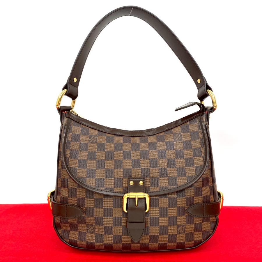 LOUIS VUITTON 極 美品 ルイヴィトン ハイバリー ダミエ エベヌ レザー 