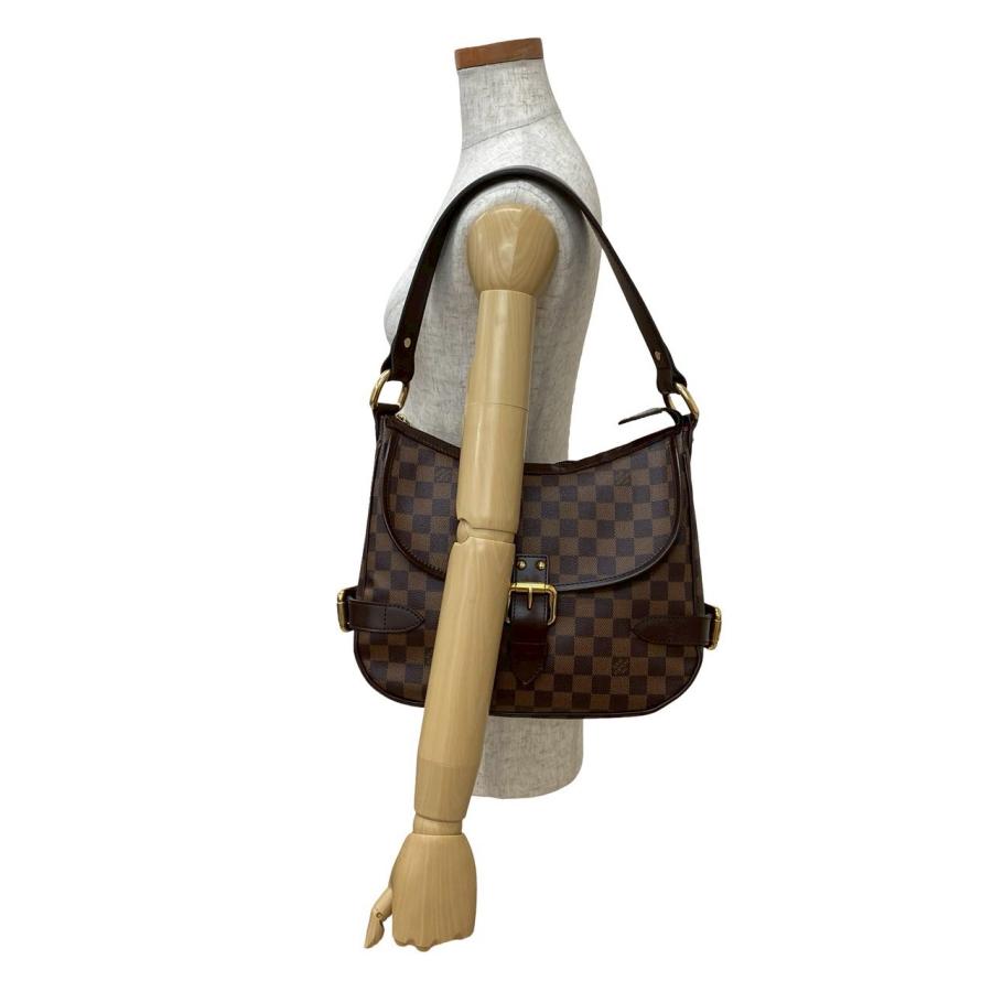 極 美品 LOUIS VUITTON ルイヴィトン ハイバリー ダミエ エベヌ レザー セミ ワン ショルダーバッグ トートバッグ ブラウン 44227 LOUIS VUITTON（ルイ・ヴィトン） 極 美品 ハイバリー ダミエ エベヌ